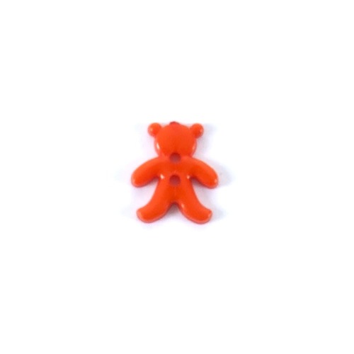 Пуговица детская на два прокола Мишка 15 мм цвет оранжевый упаковка 24 шт фото 1