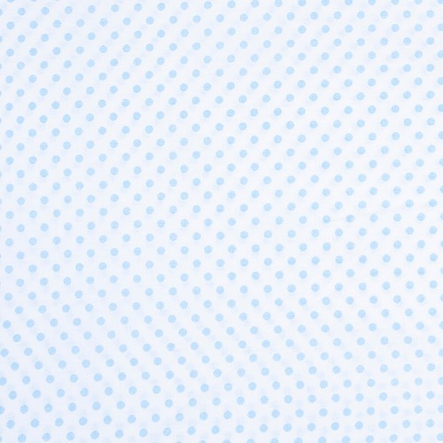 Маломеры бязь плательная 150 см 1359/23А белый фон голубой горох 1,6 м фото 1