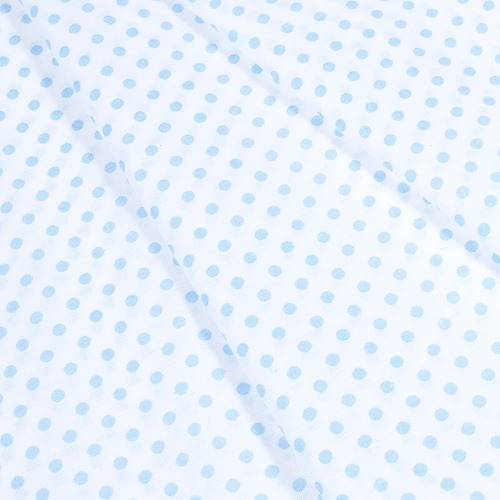 Маломеры бязь плательная 150 см 1359/23А белый фон голубой горох 1,6 м фото 2