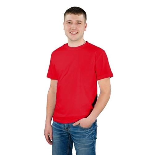 Мужская однотонная футболка цвет красный 48 фото 1