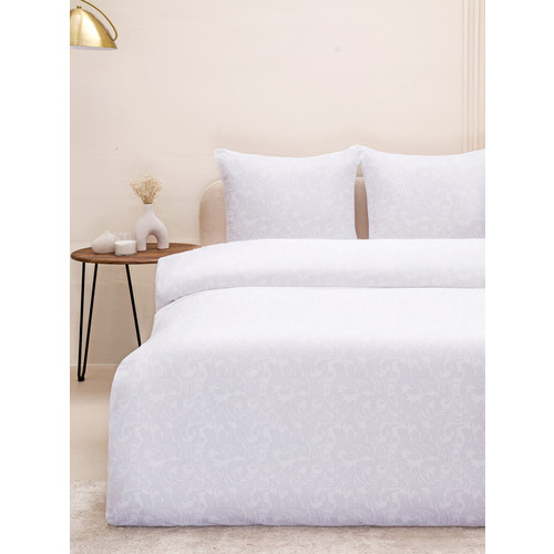 Постельное белье VT из полисатина жаккард белый 1.5 сп с наволочками 70/70 фото 13