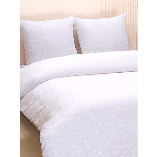 Постельное белье VT из полисатина жаккард белый 1.5 сп с наволочками 70/70 фото 8