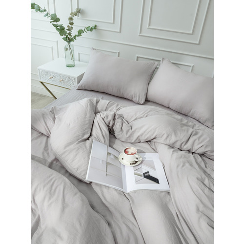 Постельное белье VT из микрофибры 14-0000 бежевый 2-х сп с евро простыней с наволочками 50/70 фото 9