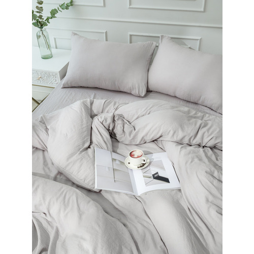 Постельное белье VT из микрофибры 14-0000 бежевый 2-х сп с евро простыней с наволочками 50/70 фото 10