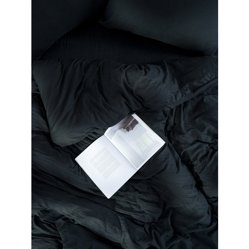 Постельное белье VT из микрофибры цвет черный 2-х сп с евро простыней с наволочками 70/70 фото 6