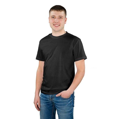 Мужская однотонная футболка цвет черный 54 фото 1