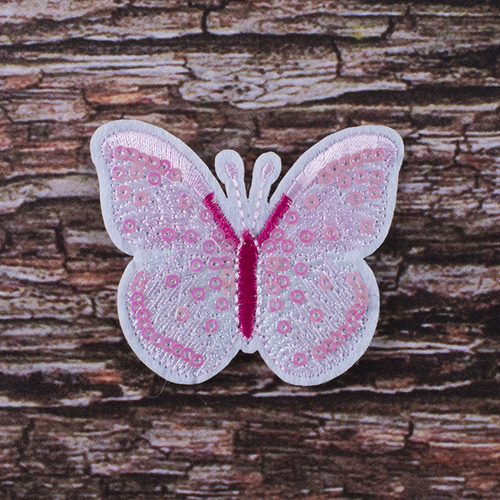 Термоаппликация ТАП В32 бабочка розовая 5*6,5см фото 1