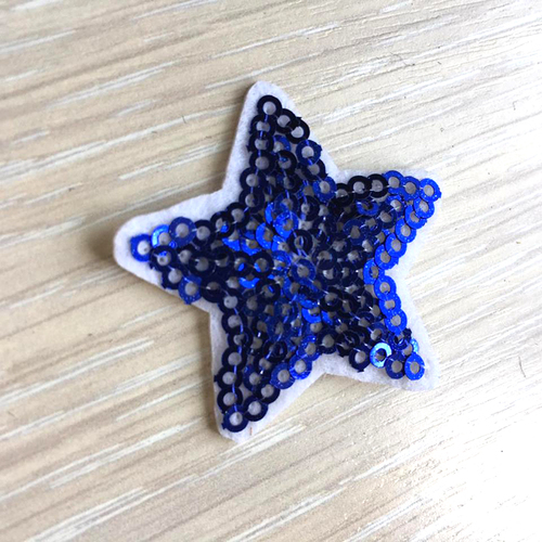 Термоаппликация ТАП В5 звезда, цвет синий 3,5*3,5см фото 1