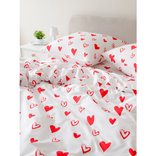 Постельное белье VT из полисатина 823-1 2-х сп с евро простыней с наволочками 70/70 фото 4