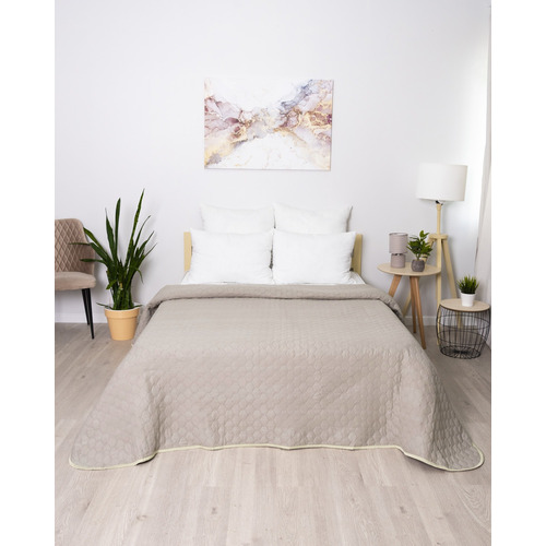 Покрывало ультрастеп микрофибра 16-1406 цвет темно-бежевый 150/210 фото 1