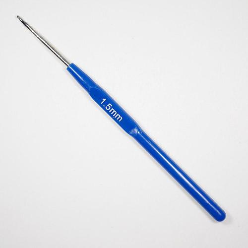 Крючок для вязания с пласт. ручкой D-1.5, 14см (сталь) фото 1