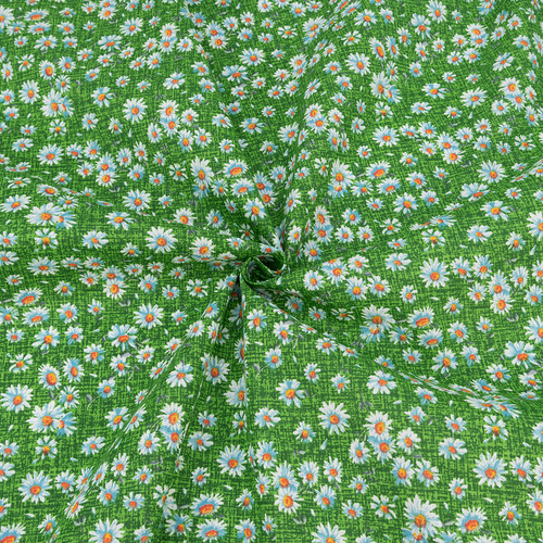 Ткань на отрез бязь плательная 150 см 10462/1 цвет зеленый фото 1