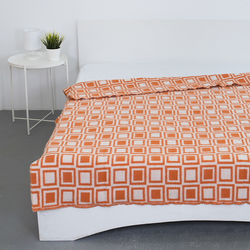 Одеяло полушерсть 500 гр/м2 цвет оранжевый 150/200 см фото 1