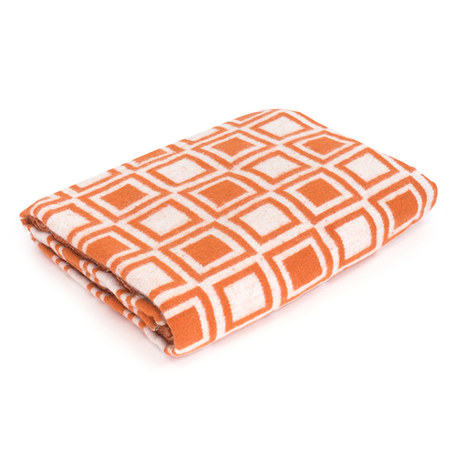 Одеяло полушерсть 500 гр/м2 цвет оранжевый 150/200 см фото 2