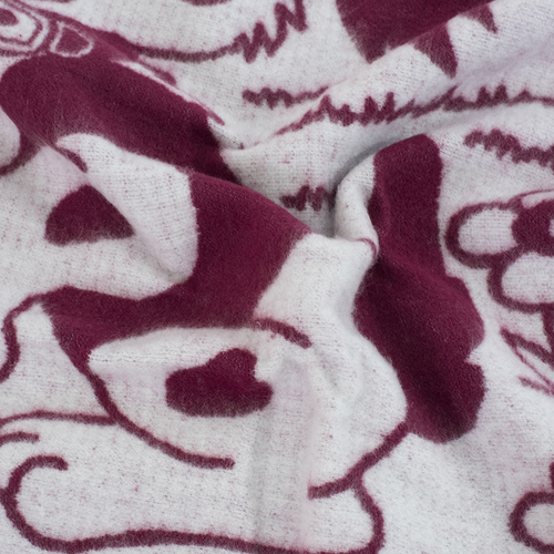 Одеяло п/ш жаккардовое детское 420 гр/м2 щенки цвет бордо 100/140 см фото 3