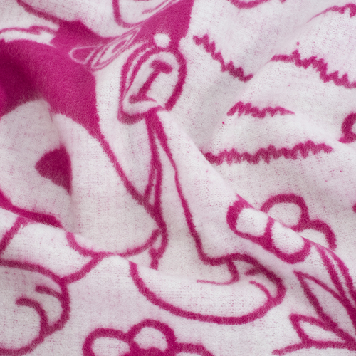 Одеяло п/ш жаккардовое детское 420 гр/м2 щенки цвет малина 100/140 см фото 3