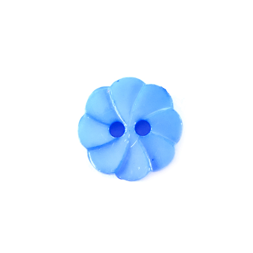 Пуговица детская на два прокола Розочка 13 мм цвет голубой упаковка 24 шт фото 1