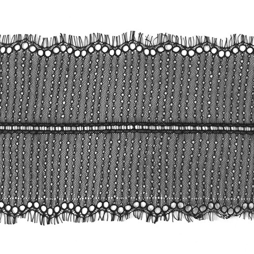 Кружево реснички 20см ХJ026-1 черный упаковка 3 м фото 1