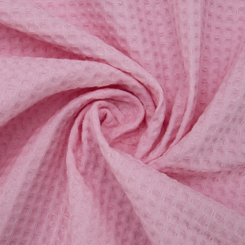 Ткань на отрез вафельное полотно гладкокрашенное 150 см 240 гр/м2 7х7 мм цвет 808 пыльная роза фото 1