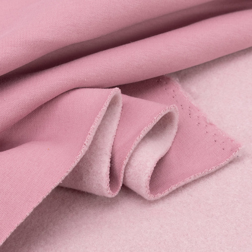 Ткань на отрез футер 3-х нитка компакт пенье начес цвет светло-розовый фото 4