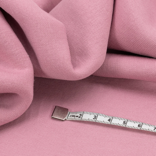Ткань на отрез футер 3-х нитка компакт пенье начес цвет светло-розовый фото 2