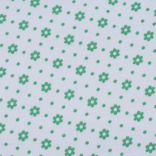 Ткань на отрез фланель 80 см 18052 Ромашки цвет зеленый фото 1
