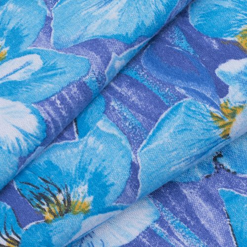 Ткань на отрез фланель 80 см 19052 Ирисы цвет голубой фото 3