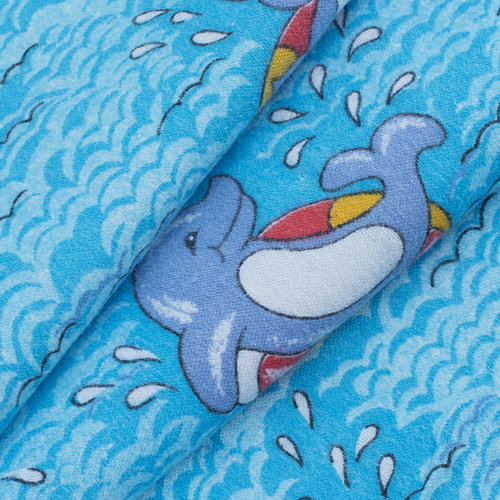 Ткань на отрез фланель 80 см 15053 Веселый дельфин фото 3