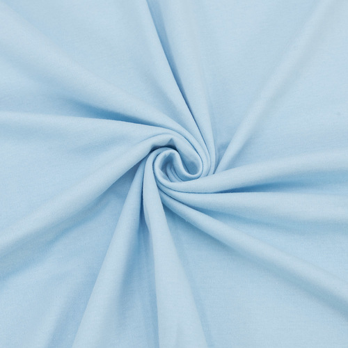 Ткань на отрез кулирка M-3082 цвет светло-голубой фото 1