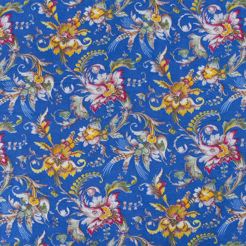 Ткань на отрез фланель 80 см 20104 Цветы на синем фото 1