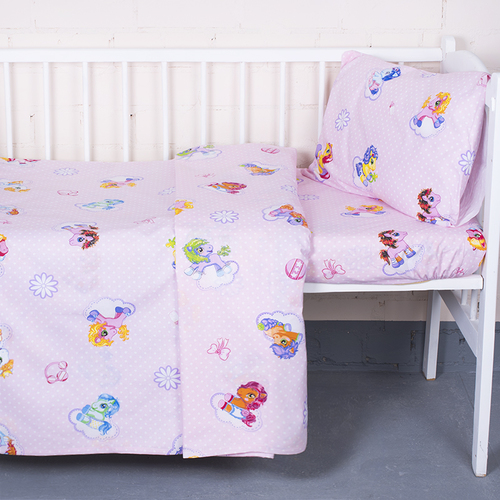 Постельное белье в детскую кроватку из поплина 5030/1 Бусинка розовый фото 1