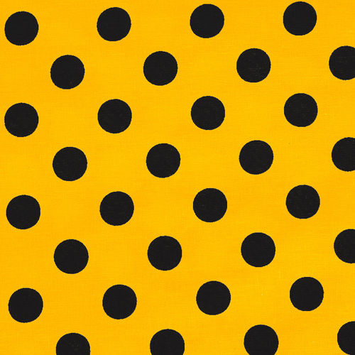 Бязь плательная 150 см 1422/4 Желтый фон черный крупный горох фото 3