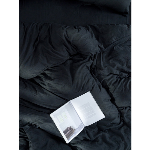 Постельное белье VT из микрофибры цвет черный 2-х сп с евро простыней с наволочками 50/70 фото 9