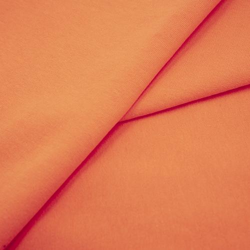 Ткань на отрез футер петля с лайкрой цвет Оранжевый фото 1