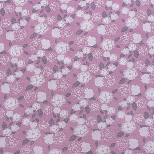 Ткань на отрез кулирка Цветы на розовом М-2054 фото 1