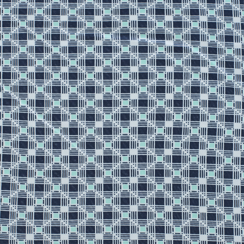 Ткань на отрез кулирка Квадраты 4073-V17 цвет синий фото 1