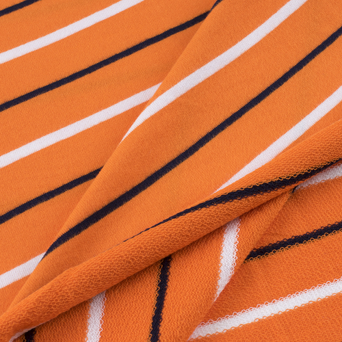 Ткань на отрез футер Жаккард цвет оранжевый фото 2