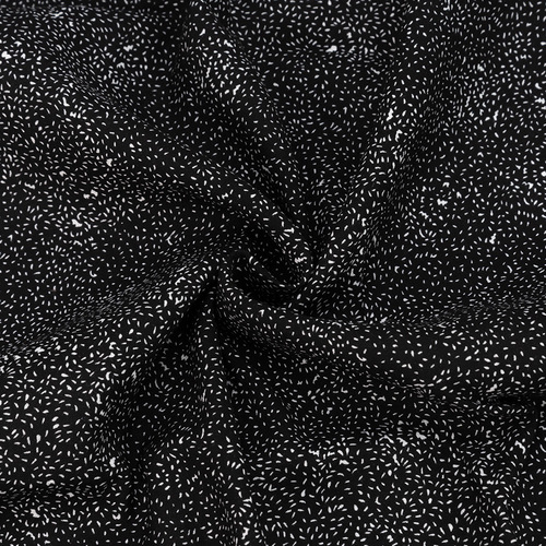 Ткань на отрез штапель 150 см 28-06 Вкрапина на черном фото 1