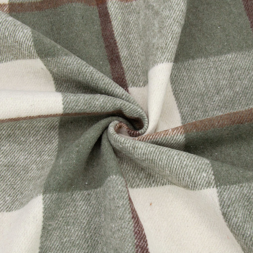 Ткань на отрез фланель Рубашечная №10 серо-оливковая клетка фото 1