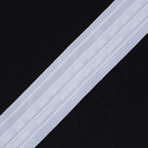 Тесьма шторная х/б ширина 60 мм 50 м цвет белый фото 1