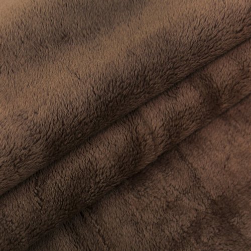 Отрез Плюш Минки гладкий Польша 53/170 см цвет коричневый фото 3