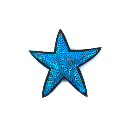 Термоаппликация ТАП 054 звезда синяя 7см фото 1