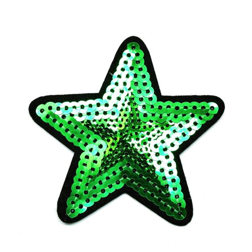 Термоаппликация ТАП 056 звезда зелёная 7,5см фото 1
