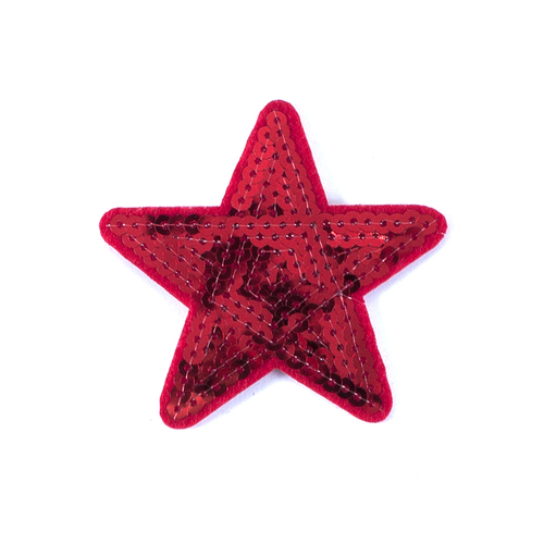 Термоаппликация ТАП 056 звезда красная 7,5см фото 1