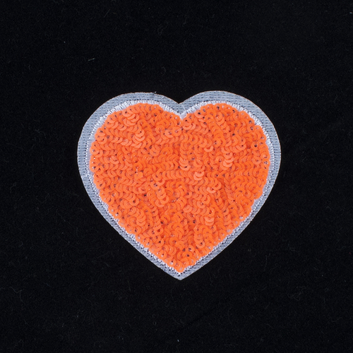 Термоаппликация ТАП 061 сердце оранжевое 6*5см фото 1
