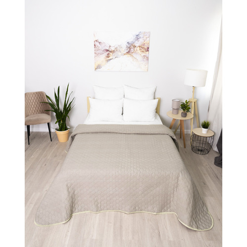 Покрывало ультрастеп микрофибра 16-1406 цвет темно-бежевый 240/210 Евро фото 2