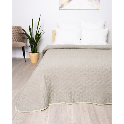 Покрывало ультрастеп микрофибра 16-1406 цвет темно-бежевый 240/210 Евро фото 3