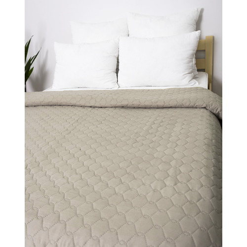 Покрывало ультрастеп микрофибра 16-1406 цвет темно-бежевый 240/210 Евро фото 4