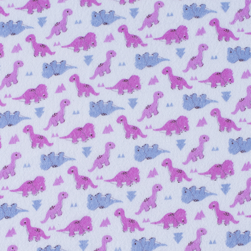 Ткань на отрез фланель 90 см 95052 Динозаврики цвет розовый фото 1