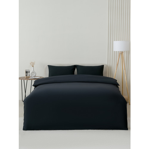 Постельное белье VT из полисатина г/к черный 2-х сп с евро простыней с наволочками 50/70 фото 10